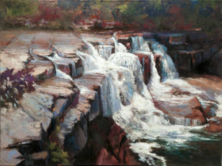 770x576 Saatchi Art Taughannock Falls, Ulysses, New York Painting By Hall - Taughannock Falls Painting