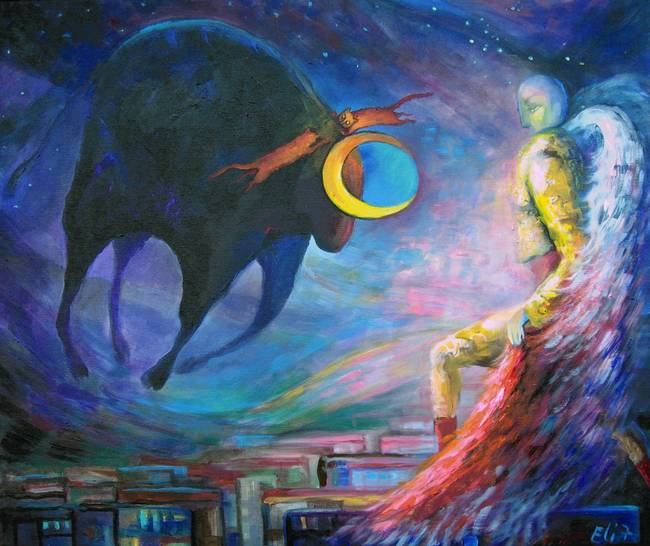 650x546 Angels Of Zodiac. Taurus, The Bull By Elisheva Nesis - Taurus Painting