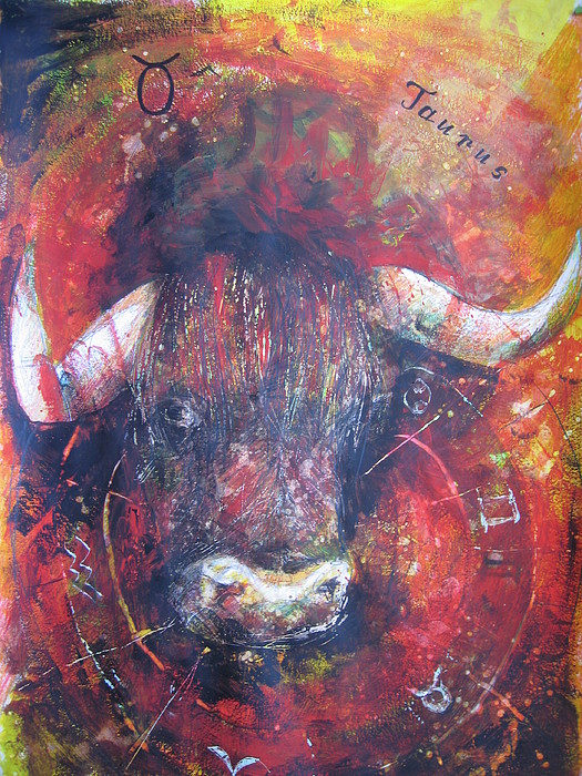 525x700 Taurus Painting By Brigitte Hintner - Taurus Painting