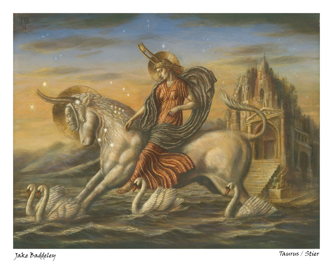 1070x868 Taurus From The Zodiac Series By Jake Baddeley - Taurus Painting