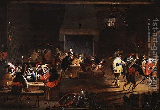 647x446 Monkeys In A Tavern Ferdinand Van Kessel Reproduction 1st Art - Tavern Painting