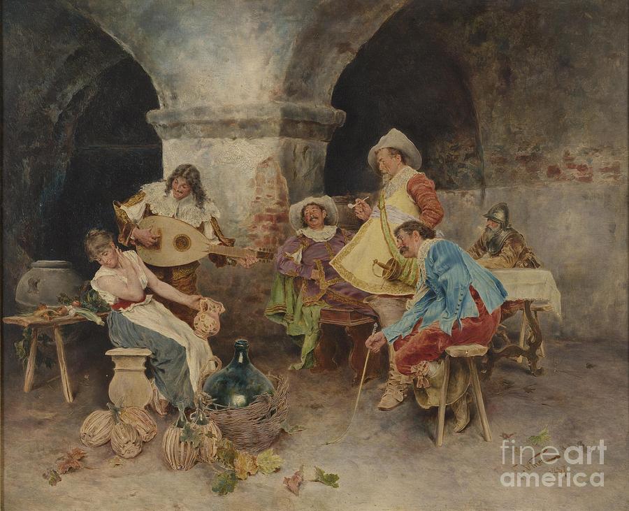 900x731 Serenade In The Tavern Painting By Motionage Designs - Tavern Painting