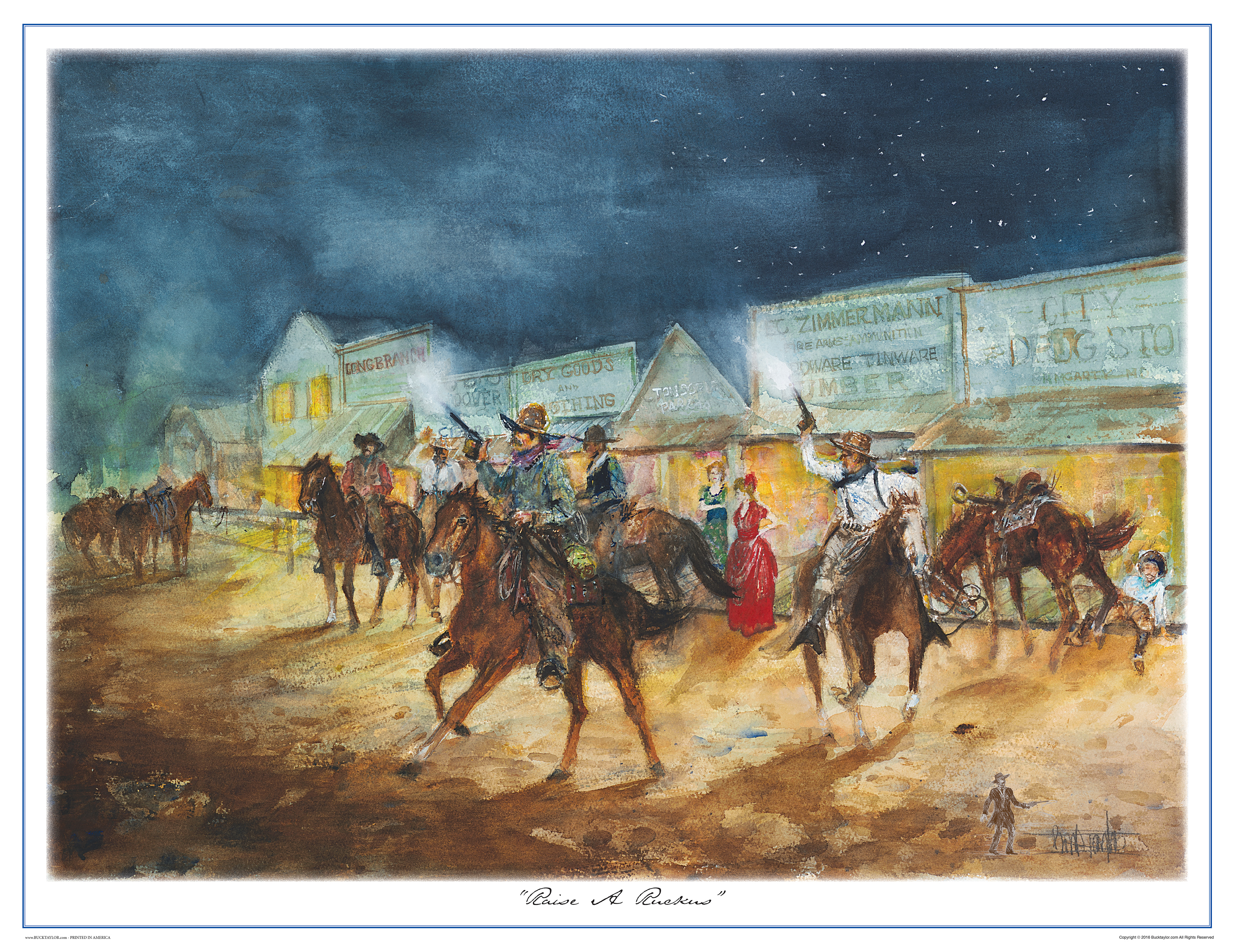 3900x3000 Raise A Ruckus' Limited Edition Print By Buck Taylor - Taylor Painting