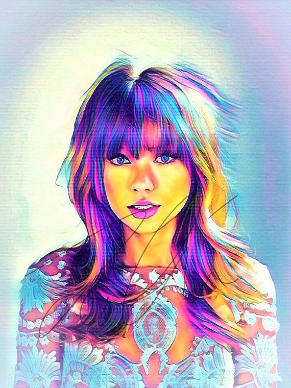 570x760 Taylor Swift Abstract Drawing Print Wall Art Painting Hand Music - Taylor Swift Painting