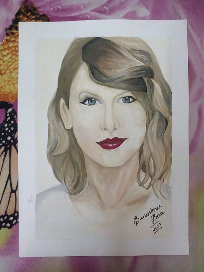 675x900 Taylor Swift Portrait Painting By Artist Banoshree Bose - Taylor Swift Painting