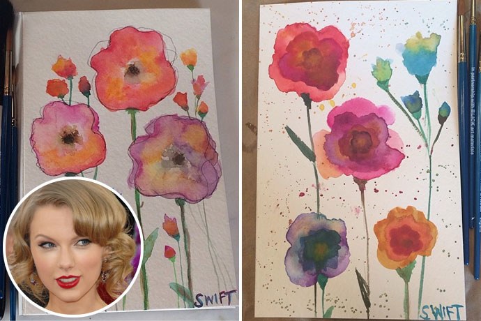 690x460 Reading Into Taylor Swift's Floral Watercolors Vanity Fair - Taylor Swift Painting