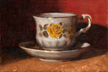 350x235 Painting A Day T. J. Murphy Teacup With Saucer - Tea Cup Painting
