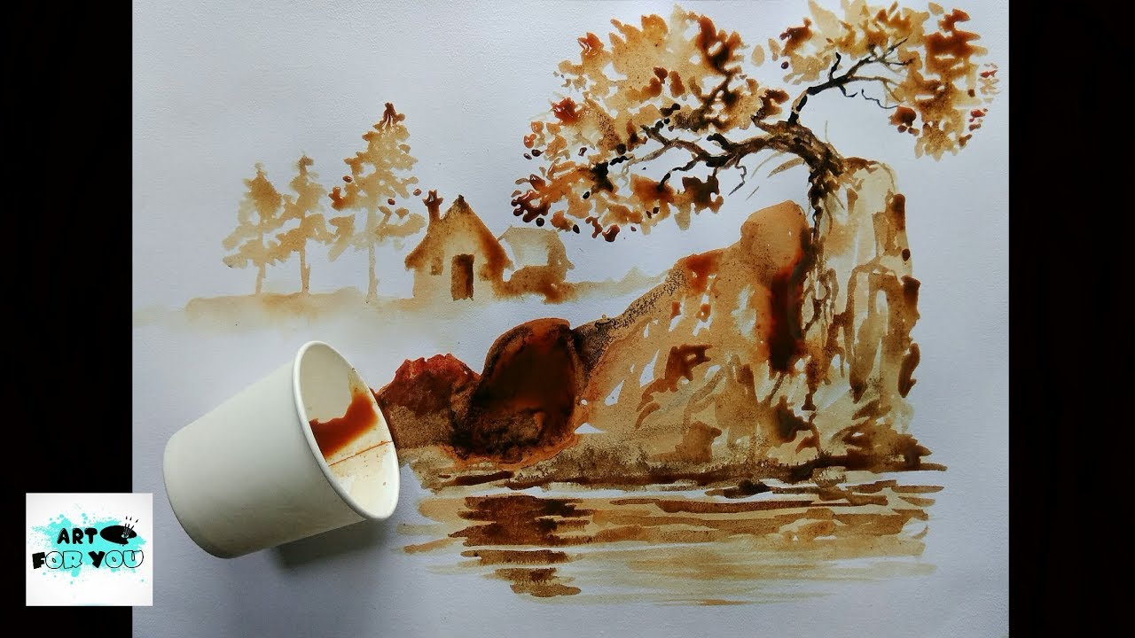 1280x720 Coffee Art Artwork Coffee Decor Instant Coffee Art Tea - Tea Painting