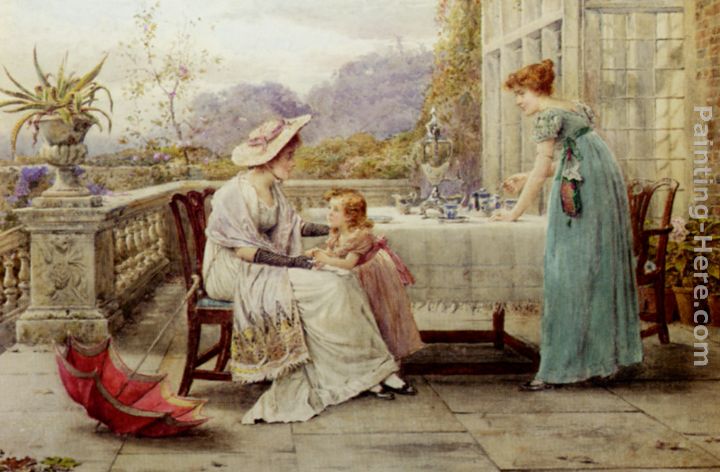 720x472 George Goodwin Kilburne Afternoon Tea Painting Anysize 50% Off - Tea Painting