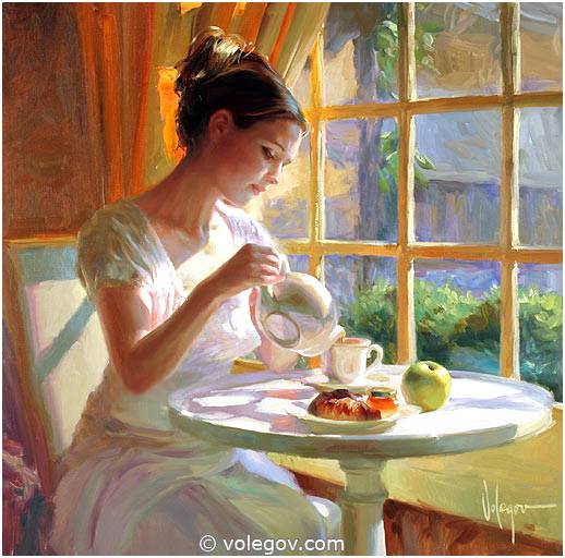 518x512 Hour Of Tea, Painting, - Tea Painting