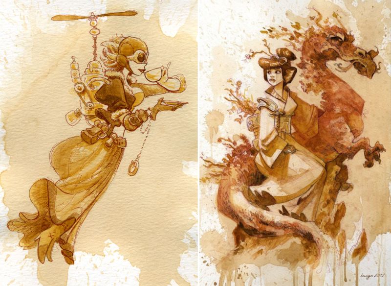 800x584 Artist Swaps Paint For Tea To Create Stunning Steampunk Art - Tea Painting