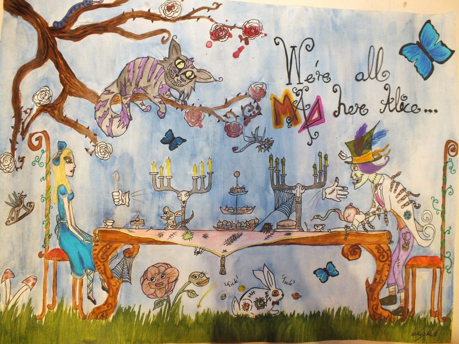 900x675 Mad Hatters Tea Party By Kirbyhicks - Tea Party Painting