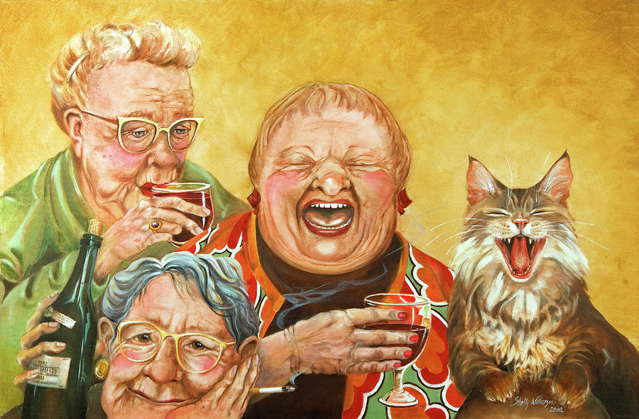 900x590 Miriam's Tea Party Painting By Shelly Wilkerson - Tea Party Painting