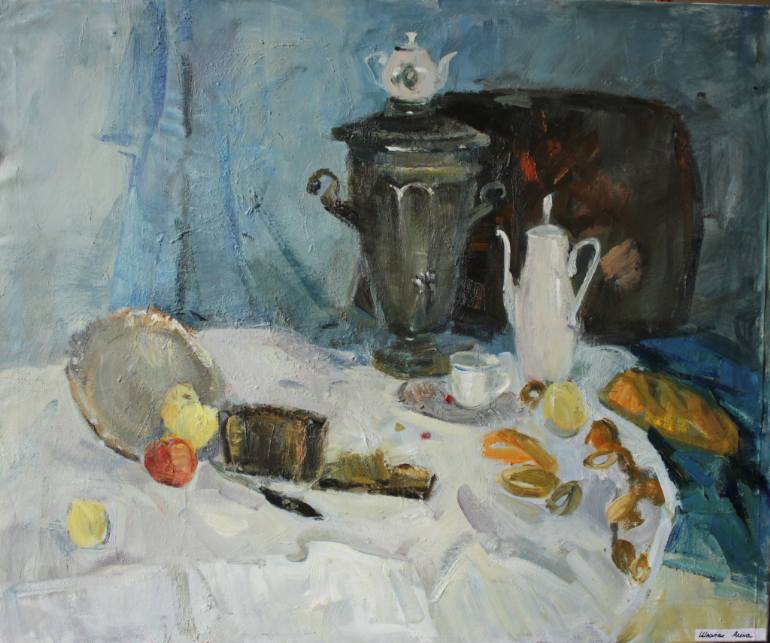770x643 Saatchi Art Tea Party Painting By Aliona Shlapak - Tea Party Painting