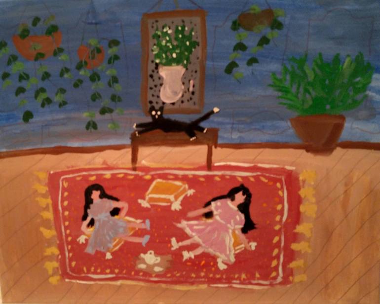 770x616 Saatchi Art Tea Party Painting By Ag Peczek - Tea Party Painting