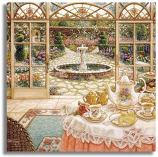 519x515 Wall Decor Classic Tea Party Scene Oil Painting Ready To Hang Wall - Tea Party Painting