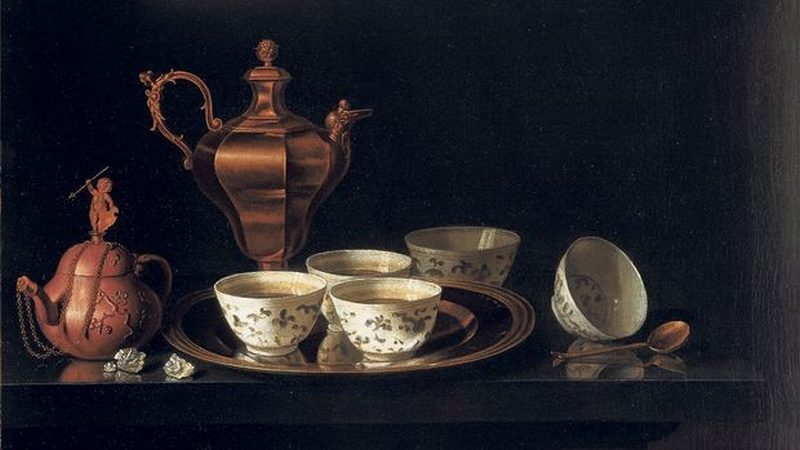 800x450 Still Life With Tea Set Painting Pieter Gerritz. Van Roestraten - Tea Set Painting