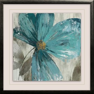 310x310 Modern Flower Paintings Amp Botanical Framed Wall Art Allmodern - Teal Flower Painting