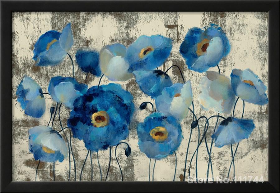 900x622 Online Shop Abstract Flower Painting Aquamarine Floral By Silvia - Teal Flower Painting