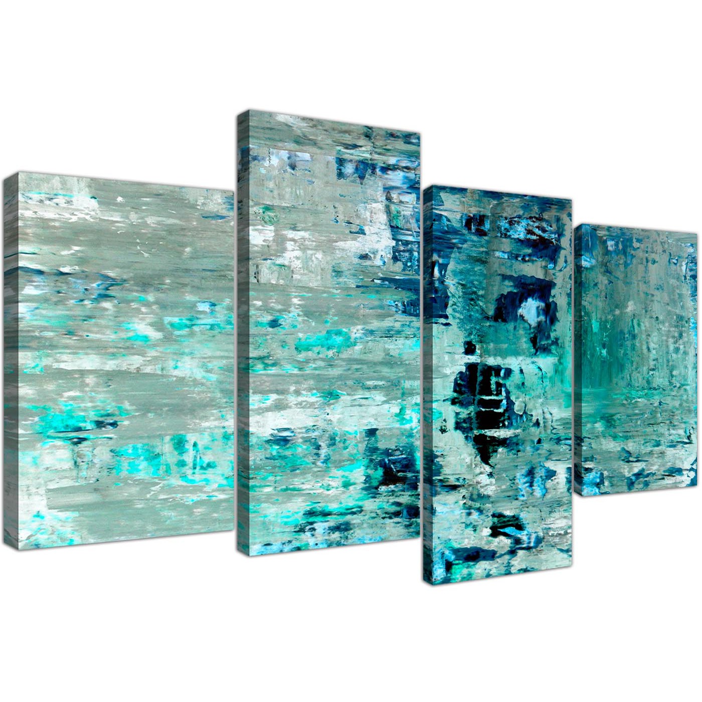 1400x1400 Large Turquoise Teal Abstract Painting Wall Art Print Canvas - Teal Painting