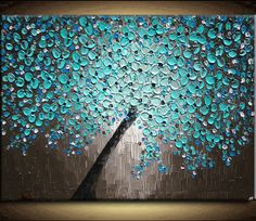 236x204 Original Modern Abstract Painting - Teal Painting