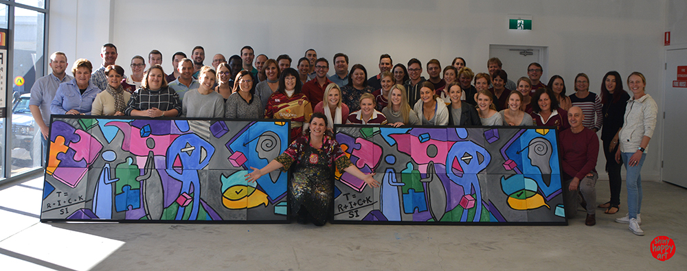 1000x395 Multi Canvas Painting As Team Building Event Shiny Happy Art Online - Team Painting