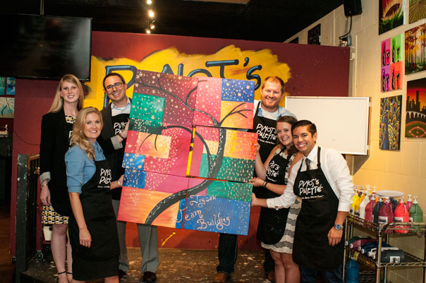 604x401 Team Building Pinot's Palette - Team Painting