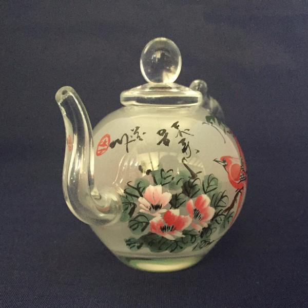 600x600 Inner Painted Glass Teapot 8 O'Clock Sun - Teapot Painting