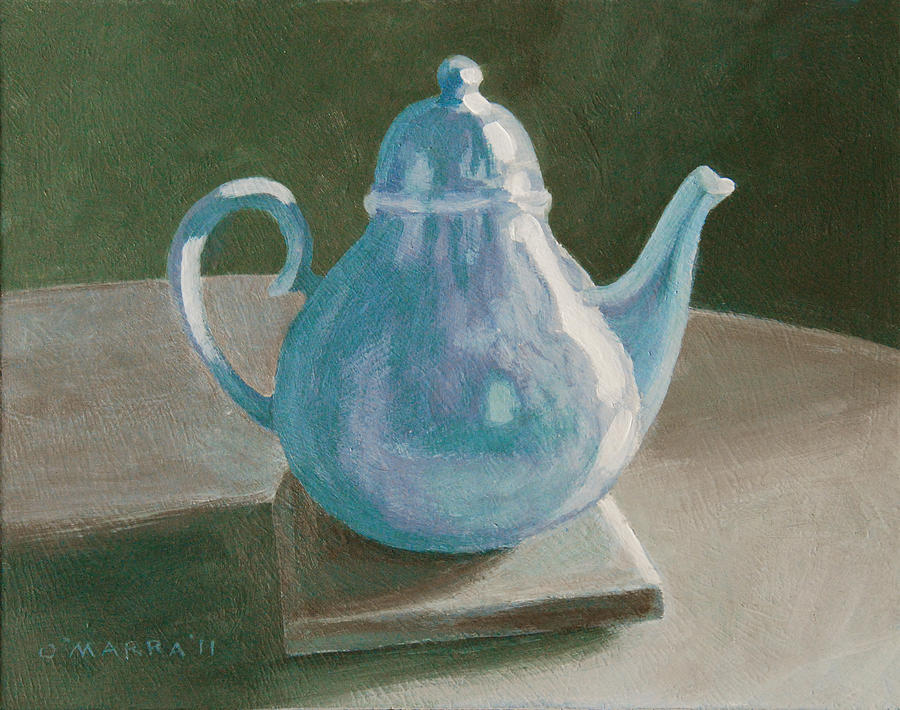 900x710 Teapot Still Life Painting By Allan Omarra - Teapot Painting