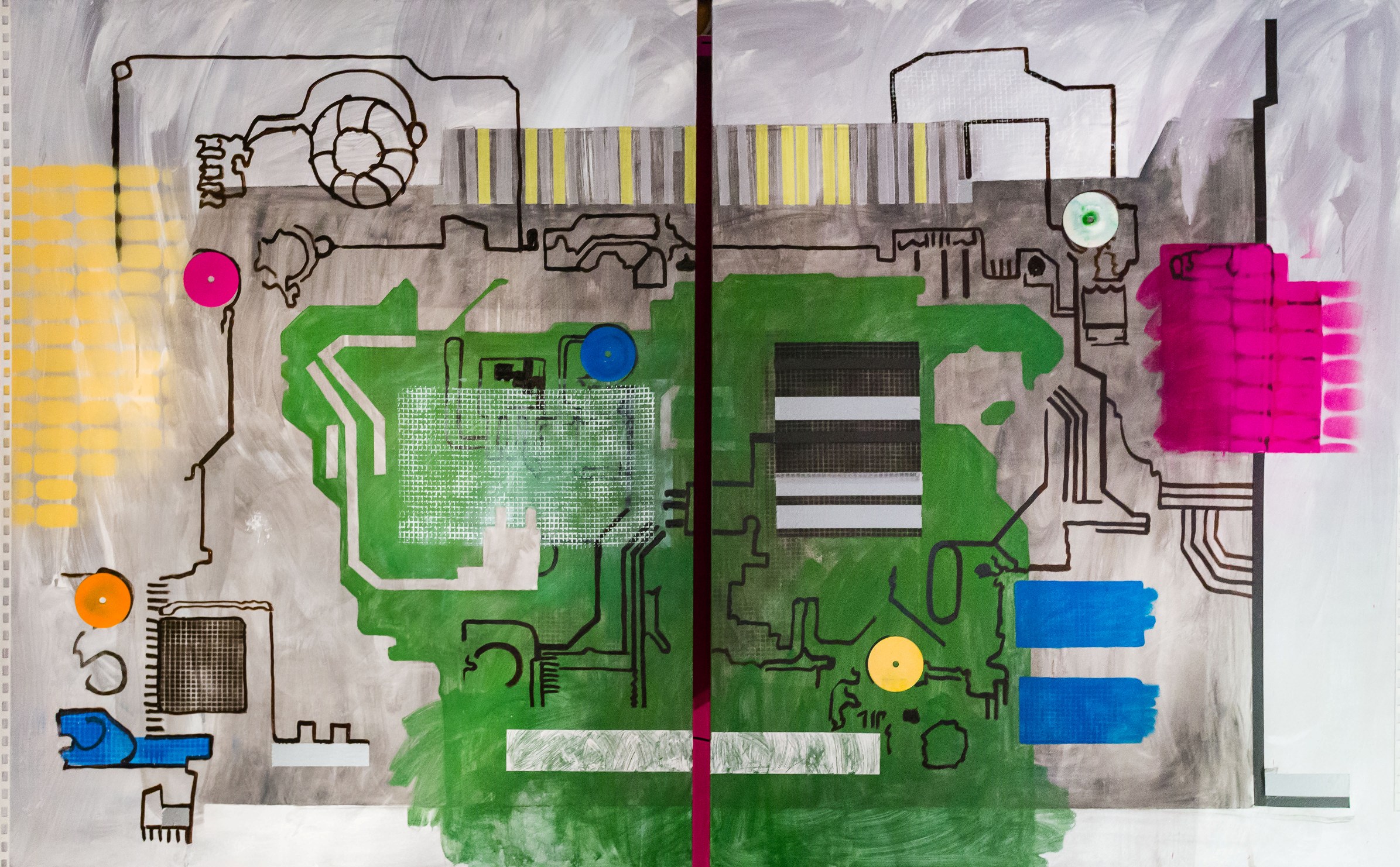 2391x1482 Gala Makes Techno Landscape In Old Printing Factory If Then - Techno Painting