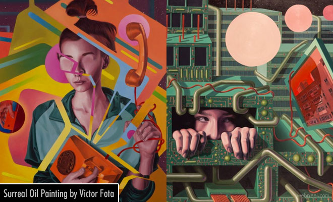 660x400 Surreal Techno Pattern Oil Paintings By Victor Fota - Techno Painting