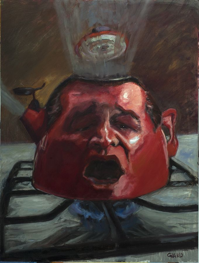 681x900 Teapot Ted Cruz, 18x24 Oil On Panel. 2015 Illustrations - Ted Cruz Painting