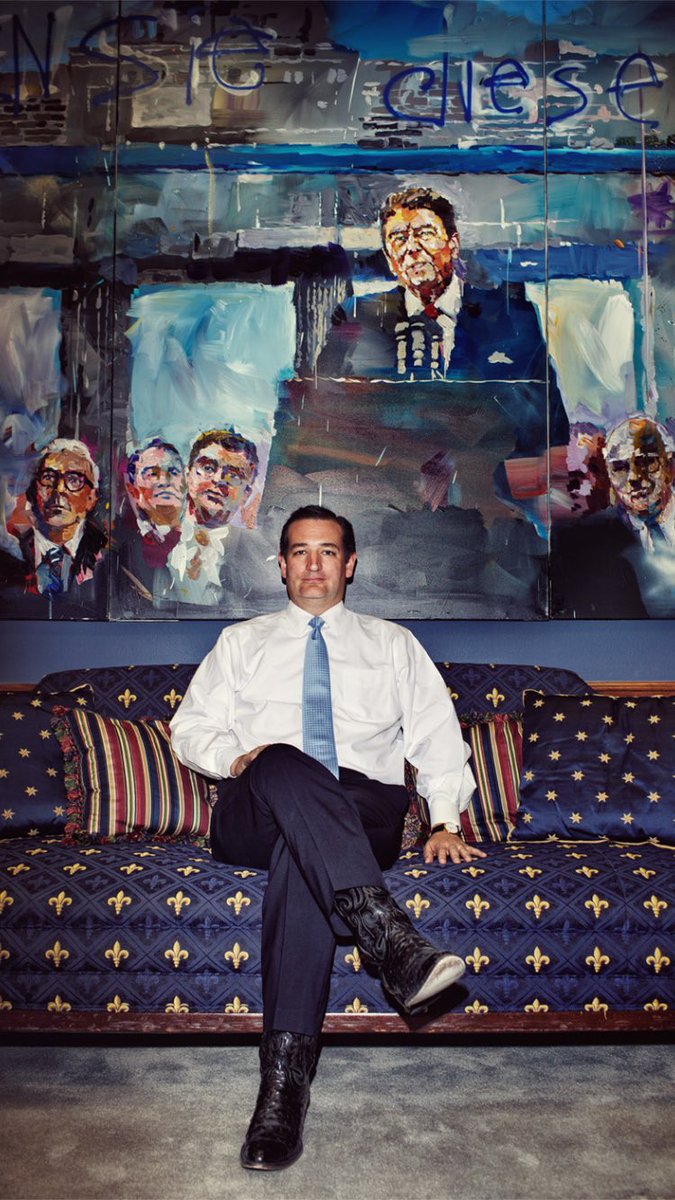 675x1200 Natalie On Twitter Ted Cruz Has A Mural Of Ronald Reagan In His - Ted Cruz Painting