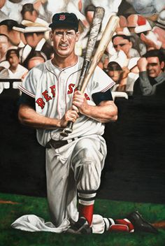 236x352 Pin By Tim E. On Ted Williams Baseball Art - Ted Williams Painting