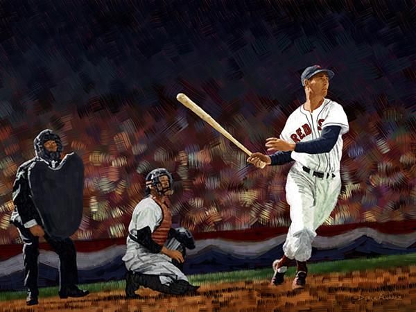 600x450 Ted Williams Admiring His Work - Ted Williams Painting