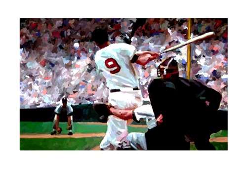 500x342 Ted Williams Boston Red Sox Baseball Canvas Art Poster Print - Ted Williams Painting