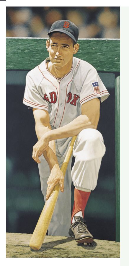 437x900 Ted Williams Painting By Arthur K. Miller Splendid Splinter - Ted Williams Painting