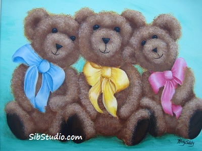 400x299 New Teddy Bear Painting Sibstudio - Teddy Bear Painting