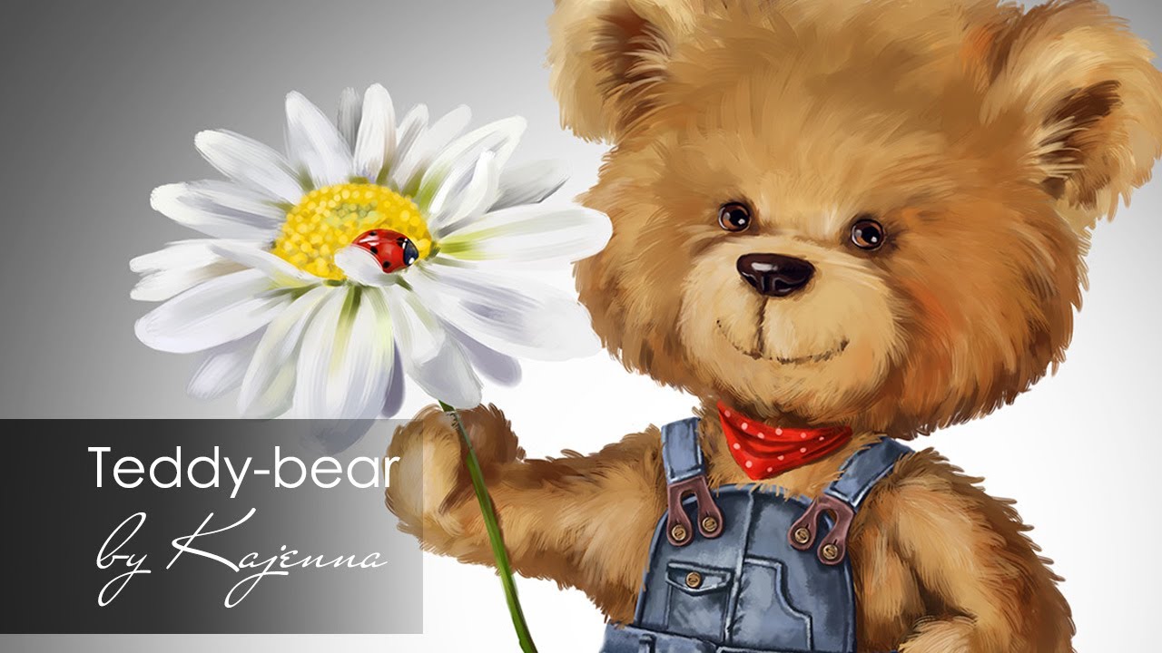1280x720 Teddy Bear Digital Painting By Kajenna - Teddy Bear Painting