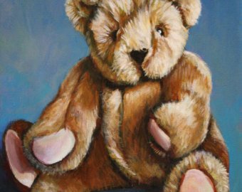340x270 Teddy Bear Painting Etsy - Teddy Bear Painting