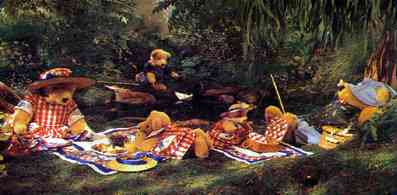397x195 Happinesss Is - Teddy Bear Picnic Painting