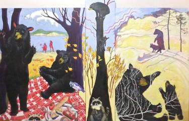 375x240 Teddy Bears Picnic Paintings For Sale Saatchi Art - Teddy Bear Picnic Painting