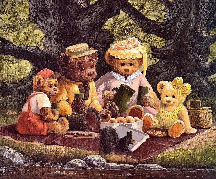 699x578 - Teddy Bear Picnic Painting