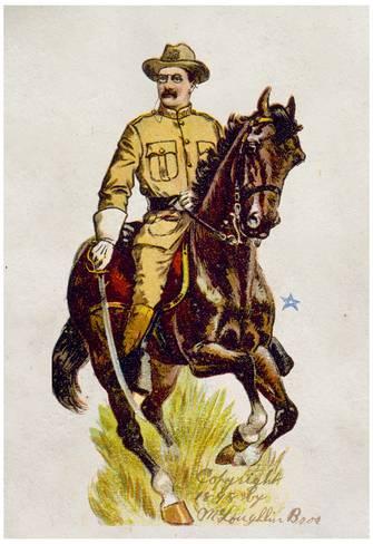 335x488 Rough Rider Theodore Roosevelt 1898 Historical Art Print Poster - Teddy Roosevelt Rough Riders Painting