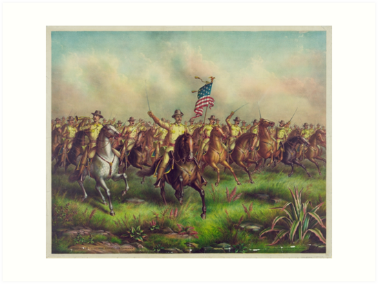 549x413 Theodore Roosevelt And The Rough Riders Charging San Juan Hill - Teddy Roosevelt Rough Riders Painting