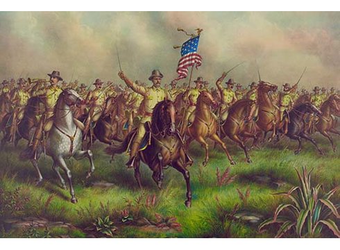 490x360 Buyenlarge - Teddy Roosevelt Rough Riders Painting