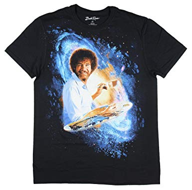 385x380 Bob Ross Galaxy Painting Graphic T Shirt - Tee Shirt Painting
