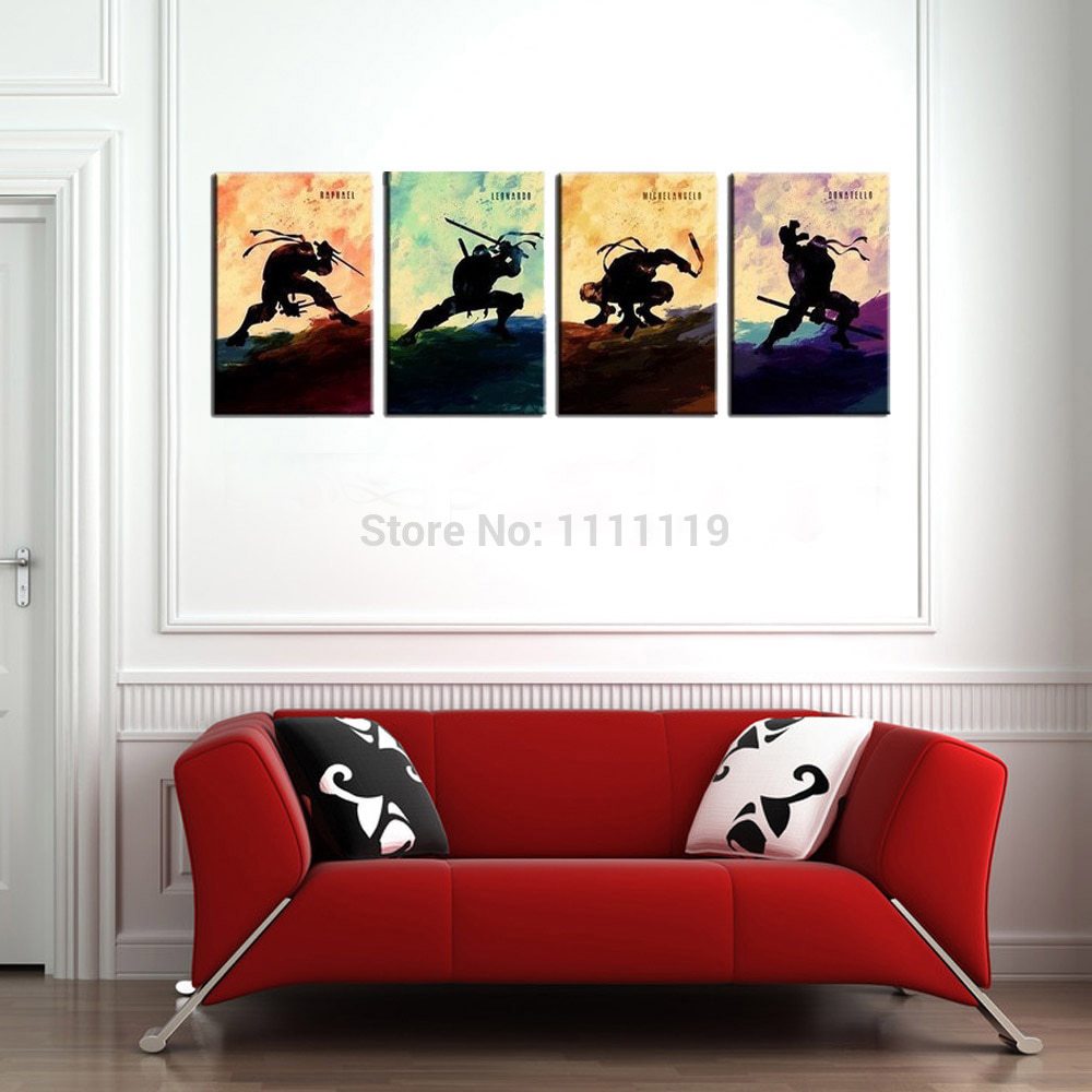 1000x1000 Picture Handmade Abstract Cartoon Wall Painting - Teenage Mutant Ninja Turtles Painting