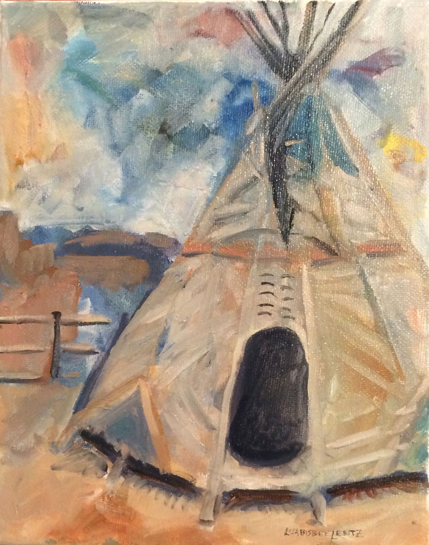 1365x1734 Sold - Teepee Painting