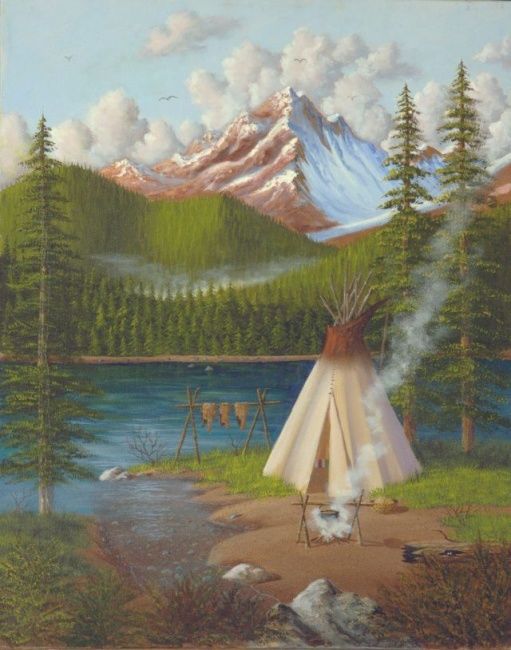 Teepee Painting at PaintingValley.com | Explore collection of Teepee ...